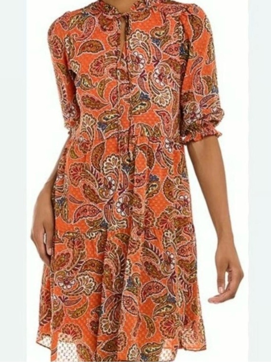 Nanette Lepore Dresses & Skirts - Nanette Lepore Coral Paisley V-Neck Flowy Bohemian Dress